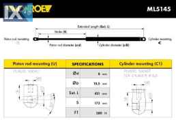 ΑΜΟΡΤ.ΜΠΑΓΚΑΖ ΟΠ. VW POLO 1.4,1.6 01  M  ML5145                ML5145 6N0827550A