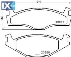 ΤΑΚΑΚΙΑ ΕΜΠΡΟΣ VW GROUP MINTEX  1H0698151             MDB1267 330698151 L1GD698151 41060V4391 41060V4960 41060V4961 41060V4962 41060V4963 171698151F 175698151 176698151 191615109H 191698151C 191698151