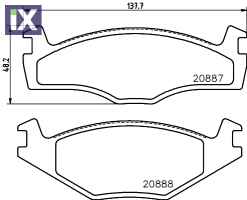 ΤΑΚΑΚΙΑ ΕΜΠΡΟΣ VW GROUP MINTEX  1H0698151             MDB1267 330698151 L1GD698151 41060V4391 41060V4960 41060V4961 41060V4962 41060V4963 171698151F 175698151 176698151 191615109H 191698151C 191698151