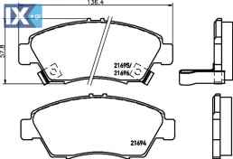 ΤΑΚΑΚΙΑ MINTEX HONDA  MDB1610               MDB1610 45022S7A000 AY040HN007 06450S5AE50 06450S5AG00 06450S5AJ00 06450S5BJ00 06450S7AJ00 45022504V10 45022S04V00 45022S04V01 45022S04V02 45022S04V10 45022