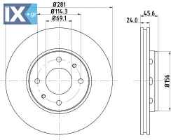 ΔΙΣΚΟΠΛΑΚΑ ΕΜΠΡΟΣ VOLVO, MITSUBISHI  MDC1081               MDC1081 PW820580 M818027 MR818027 30818027 308180272