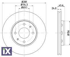 ΔΙΣΚΟΠΛΑΚΑ ΕΜΠΡΟΣ VOLVO, MITSUBISHI  MDC1081               MDC1081 PW820580 M818027 MR818027 30818027 308180272