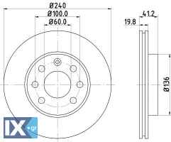 ΔΙΣΚΟΠΛΑΚΑ ΕΜΠΡΟΣ OPEL CORSA C +ABS  MDC1454               MDC1454 569021 9195985