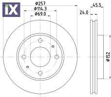 ΔΙΣΚΟΠΛΑΚΑ ΕΜΠΡΟΣ HYUNDAI MINTEX  MDC1512               MDC1512 5171217000 517122D300 517122D310 5171238100 517122F000