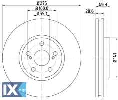 ΔΙΣΚΟΠΛΑΚΑ ΕΜΠΡΟΣ TOYOTA AVENSIS VVT -03  4351220590            MDC1584 4351220590 4351220600 4351220601 4351220630 4351220640