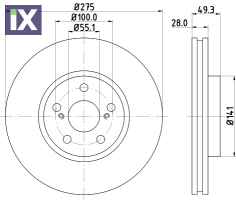 ΔΙΣΚΟΠΛΑΚΑ ΕΜΠΡΟΣ TOYOTA AVENSIS VVT -03  4351220590            MDC1584 4351220590 4351220600 4351220601 4351220630 4351220640