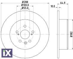 ΔΙΣΚΟΠΛΑΚΑ ΠΙΣΩ TOYOTA AVENSIS Τ22 97-  4243120430            MDC1585 4243120430