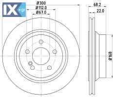 ΔΙΣΚΟΠΛΑΚΑ ΑΕΡΙΖΟΜΕΝΗ ΠΙΣΩ MERCEDES CLS  2114230912            MDC1634 0004230912 2114230912 A0004230912 A2114230912