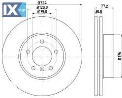 ΔΙΣΚΟΠΛΑΚA ΕΜΠΡΟΣ BMW 5, 6,  324MM  34116767269           MDC1659C 34116753221 34116767269 34116864905 34116864906 6753221 6767269 6864905 6864906