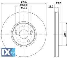 ΔΙΣΚΟΠΛΑΚΑ ΕΜΠΡΟΣ TOYOTA AVENSIS 1.6 16V  43512-20730           MDC1684 4351205060 4351220730