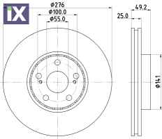 ΔΙΣΚΟΠΛΑΚΑ ΕΜΠΡΟΣ TOYOTA AVENSIS 1.6 16V  43512-20730           MDC1684 4351205060 4351220730