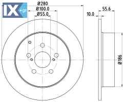 ΔΙΣΚΟΠΛΑΚΑ ΟΠΙΣΘΙΑ TOYOTA AVENSIS 280MM  4243105030            MDC1696 4243105030 4243105060 42431YZZAA