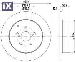 ΔΙΣΚΟΠΛΑΚΑ ΟΠΙΣΘΙΑ TOYOTA AVENSIS 280MM  4243105030            MDC1696 4243105030 4243105060 42431YZZAA