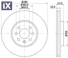 ΔΙΣΚΟΠΛΑΚΑ ΕΜΠΡΟΣ ASTRA H 280 4 ΜΠΟΥΛ  MDC1703C              MDC1703C 93181113 95526654 569007 569067 93197712 95526654