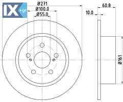 ΔΙΣΚΟΠΛΑΚΑ TOYOTA AVENSIS 270MM ΟΠΙΙΣΘΙΑ  42431-05040           MDC1713 4243105040