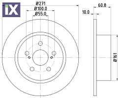 ΔΙΣΚΟΠΛΑΚΑ TOYOTA AVENSIS 270MM ΟΠΙΙΣΘΙΑ  42431-05040           MDC1713 4243105040