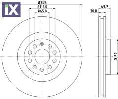 ΔΙΣΚΟΠΛΑΚΑ ΕΜΠΡΟΣ VW GOLF V VI A3  345ΜΜ  1K0615301M            MDC1718 1K0615301AB 1K0615301AR 1K0615301M 1K0615301AB 1K0615301AR 1K0615301M 1K0615301AB 1K0615301AR 1K0615301M 1K0615301AB 1K0615301M