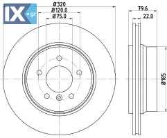 ΔΙΣΚΟΠΛΑΚΑ ΠΙΣΩ BMW X3 E83 320ΜΜ ΑΕΡΙΖ  MDC1720               MDC1720 3332217 34213332217