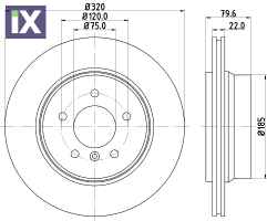 ΔΙΣΚΟΠΛΑΚΑ ΠΙΣΩ BMW X3 E83 320ΜΜ ΑΕΡΙΖ  MDC1720               MDC1720 3332217 34213332217