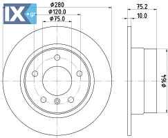 ΔΙΣΚΟΠΛΑΚΑ ΠΙΣΩ BMW Z4 (E85) (E86)  Z3435                 MDC1814 34216752545 34216766225 34216794306 6752545 6766225 6794306