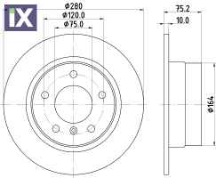 ΔΙΣΚΟΠΛΑΚΑ ΠΙΣΩ BMW Z4 (E85) (E86)  Z3435                 MDC1814 34216752545 34216766225 34216794306 6752545 6766225 6794306