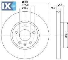 ΔΙΣΚΟΠΛΑΚΑ ΕΜΠ OPEL ASTRA J  CHEVROLET  MDC2133               MDC2133 13502051 13502052 13502057 1350252 13503988 13517846 13521004 23118060 569070 569082 13502051 13502052 1350252 13503988 13517846 1