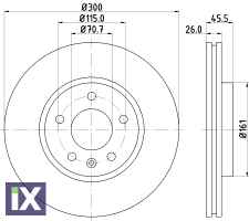 ΔΙΣΚΟΠΛΑΚΑ ΕΜΠ OPEL ASTRA J  CHEVROLET  MDC2133               MDC2133 13502051 13502052 13502057 1350252 13503988 13517846 13521004 23118060 569070 569082 13502051 13502052 1350252 13503988 13517846 1