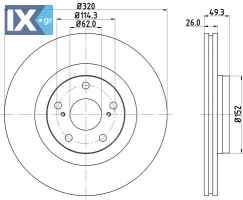ΔΙΣΚΟΠΛΑΚΑ ΕΜ TOYOTA AVENSIS VERSO -18  MDC2168               MDC2168 4351205090