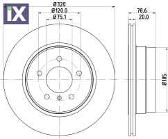 ΔΙΣΚΟΠΛΑΚΑ ΠΙΣΩ BMW X5 II-X6  MDC2186               MDC2186 MBR5143 34216771970 34216793247 34216868940 34216886479 6771970 6793247 6868940 6886479