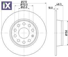 ΔΙΣΚΟΠΛΑΚΑ ΠΙΣΩ AUDI A1,A3-SEAT LEON-SKO  1K0615601AA           MDC2205 L5QD615601A 1K0615601AA 5Q0615601D 8P0098601P 1K0615601AA 5Q0615601D 1K0615601AA 5Q0615601D 1K0615601AA 5Q0615601D