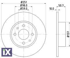 ΔΙΣΚΟΠΛΑΚΑ ΠΙΣΩ ALFA ROMEO FIAT LANCIA  MDC389                MDC389 46831042 71738913 71770930 71770931 71772264 0060801755 164202610001 6001073195 60801390 60801755 82394418 82433859 82434070 008243