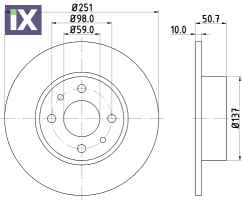 ΔΙΣΚΟΠΛΑΚΑ ΠΙΣΩ ALFA ROMEO FIAT LANCIA  MDC389                MDC389 46831042 71738913 71770930 71770931 71772264 0060801755 164202610001 6001073195 60801390 60801755 82394418 82433859 82434070 008243