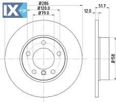 ΔΙΣΚΟΠΛΑΚΑ ΕΜΠΡΟΣ BMW Ε36 90-00  Φ286  34111160673           MDC622 1160673 1160979 34111160673 34111160979 34116757750 34116757751 6757750 6757751