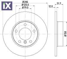 ΔΙΣΚΟΠΛΑΚΑ ΕΜΠΡΟΣ BMW Ε36 90-00  Φ286  34111160673           MDC622 1160673 1160979 34111160673 34111160979 34116757750 34116757751 6757750 6757751