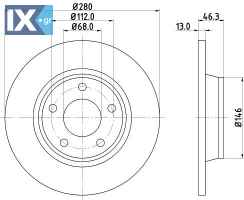 ΔΙΣΚΟΠΛΑΚΑ ΕΜΠΡΟΣ AUDI A4 B5 (8D2) 94-01  8D0615301A            MDC829 8D0615301A 8D0615301A 8D0615301A 8D0615301A