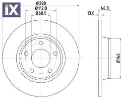 ΔΙΣΚΟΠΛΑΚΑ ΕΜΠΡΟΣ AUDI A4 B5 (8D2) 94-01  8D0615301A            MDC829 8D0615301A 8D0615301A 8D0615301A 8D0615301A