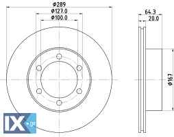 ΔΙΣΚΟΠΛΑΚΑ ΕΜΠΡΟΣ VW TARO TOYOTA HILUX  4351235110            MDC891 4351235110 4351235190 4351235270 J4351235190